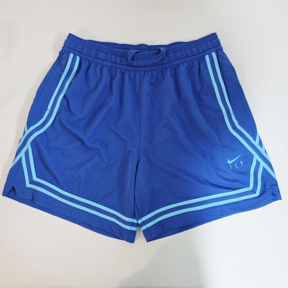 Nike Fly Crossover Womens Basketball Shorts Blue Dri-FIT Mesh DH7325-405 Large